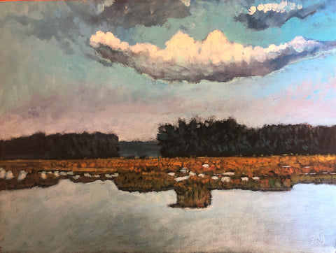 Bennet's Point Road View of Ashepoo Ricefield Wetlands  12 X 16"