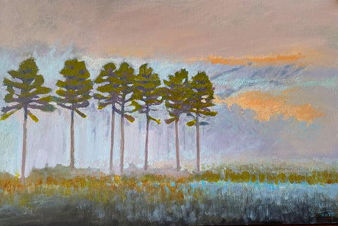 Tall Pines and Foggy Morning wetlands ACE Basin  24 X 36"