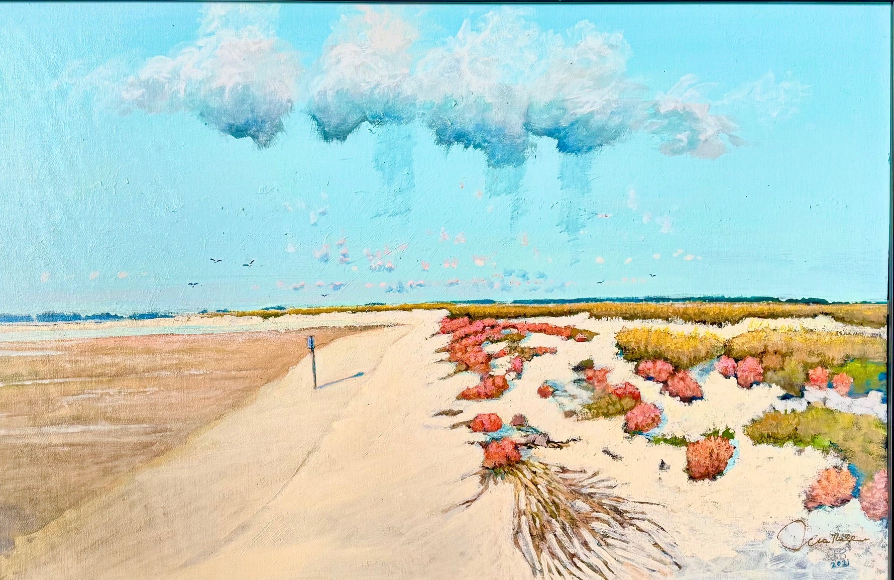 Autumn at Deveaux Bank   36" X 24" Framed