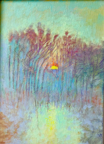 Sinking Sun Through Trees