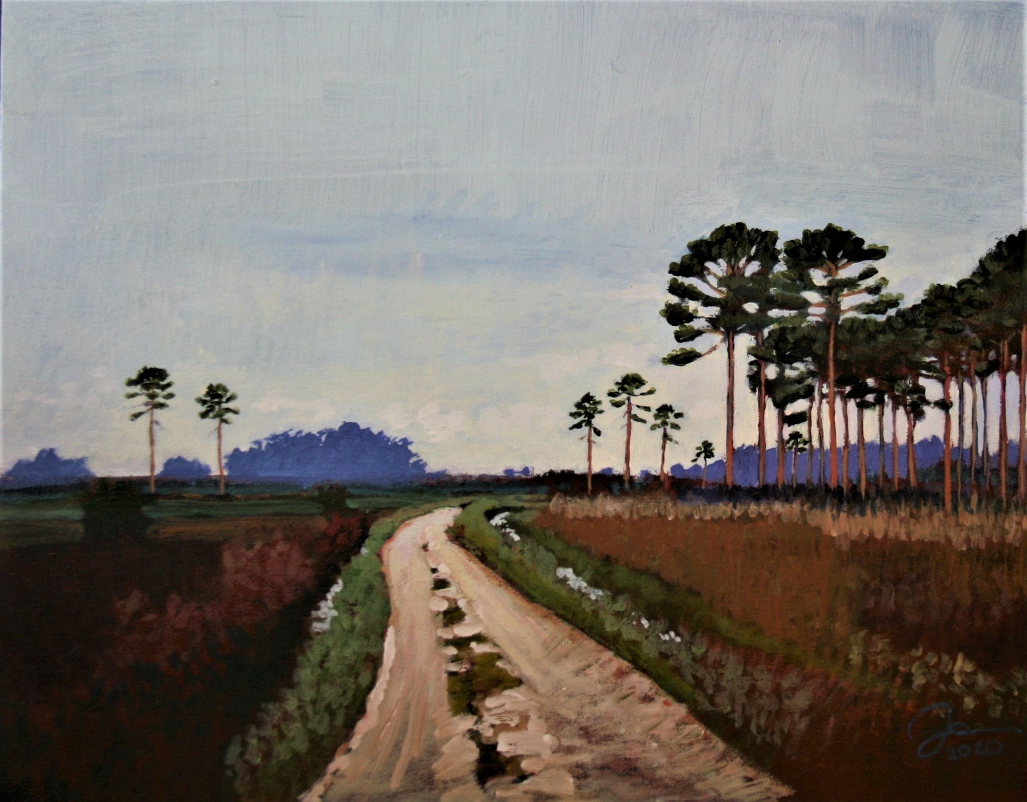 Causeway and Afternoon Pines at Fenwick  16 X 20"
