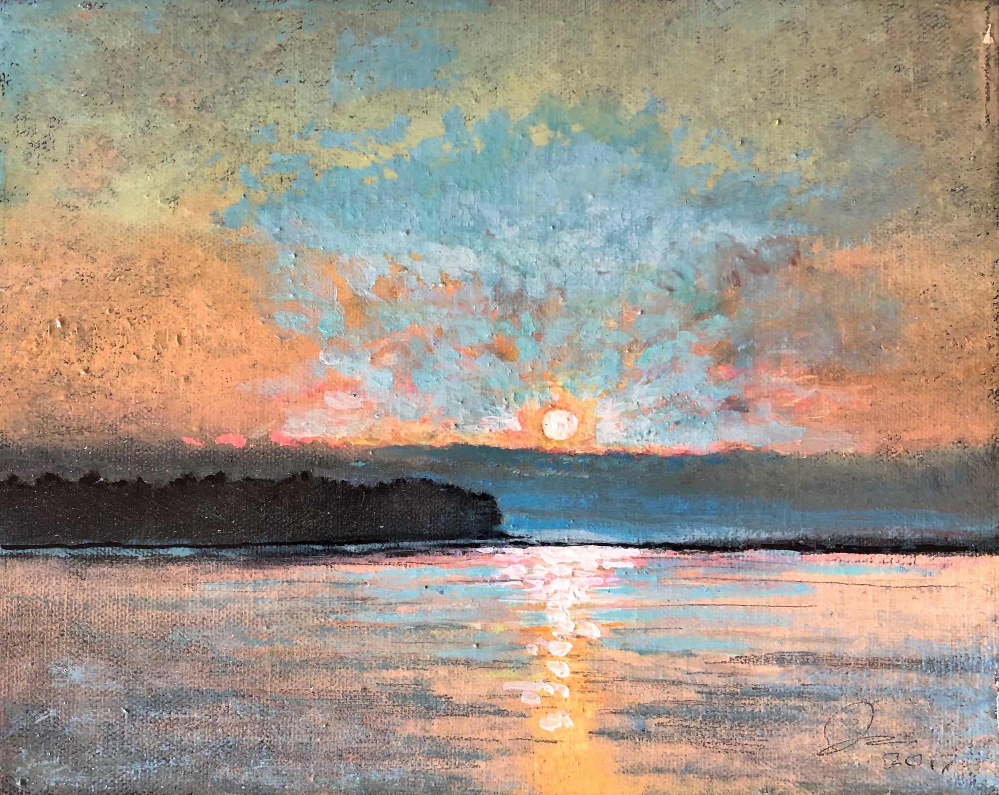 Sunset at Botany Island  8 X 10'