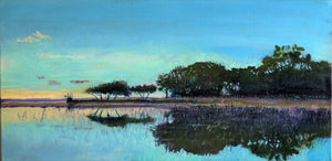 King Tide in Afternoon at Point on Black Island  24 X 12"