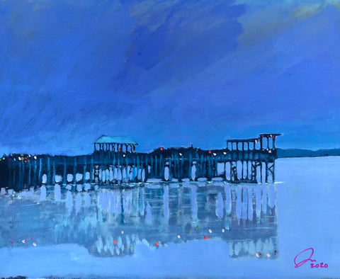 Folly River Docks at Dusk 16 X 20"