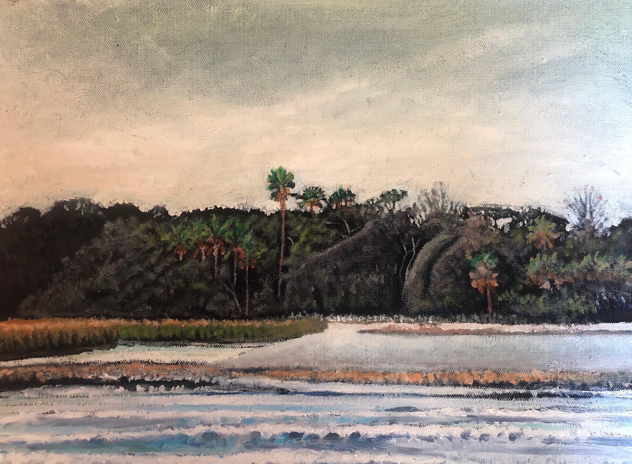 Pockoy Island's  New Inlet From Townsend's Creek  12 X 16"