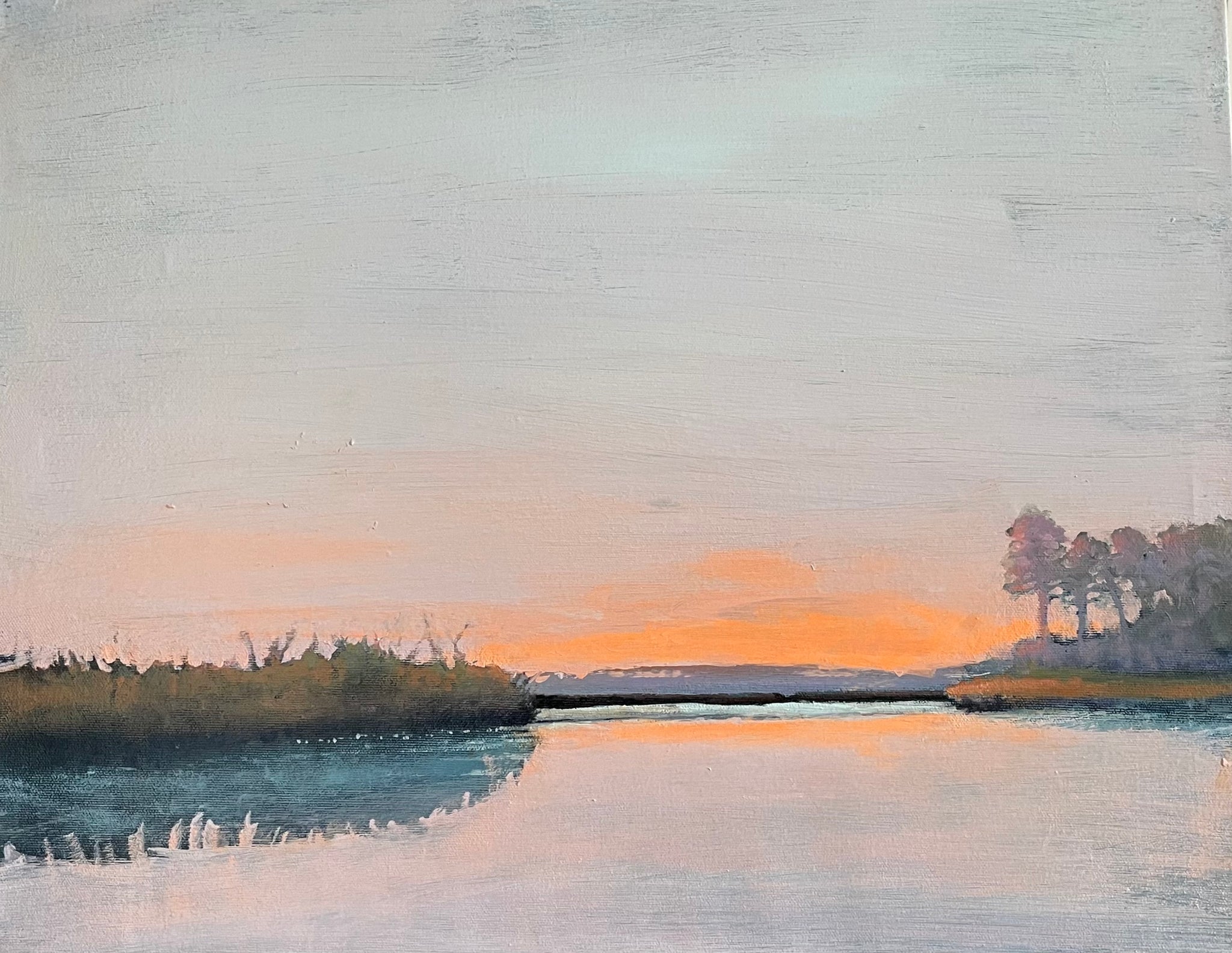 Sunrise on the North Santee at the Intracoastal Waterway  16 X 20"