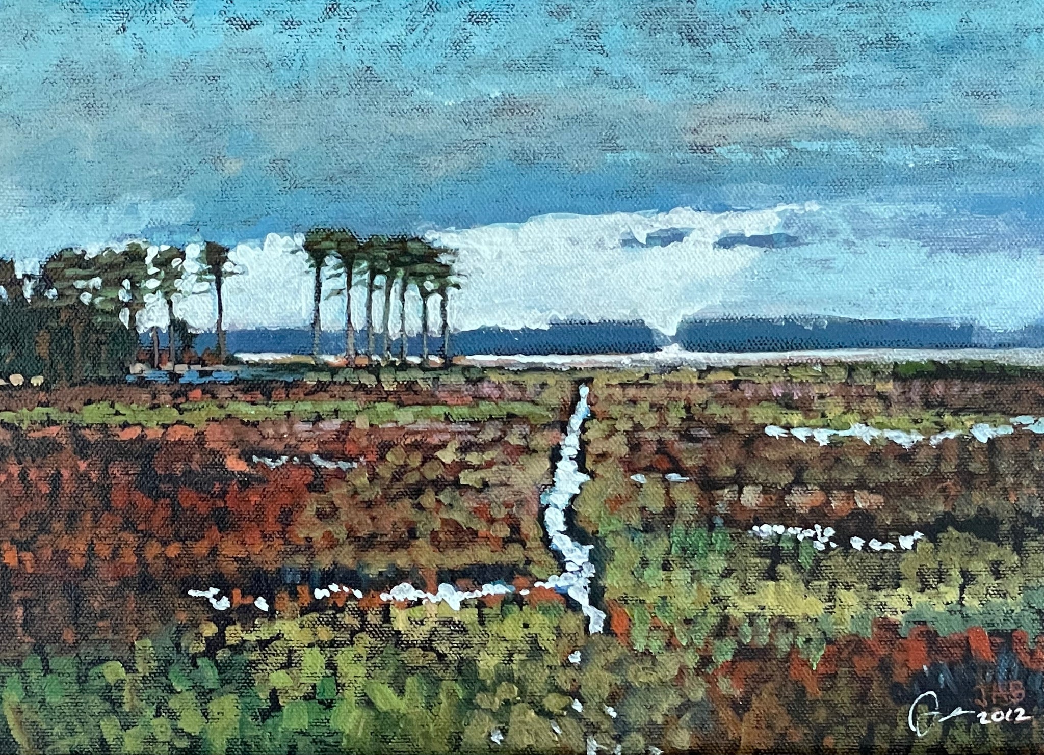 Autumn at Fenwick with clearing sky: 9X12 acrylic