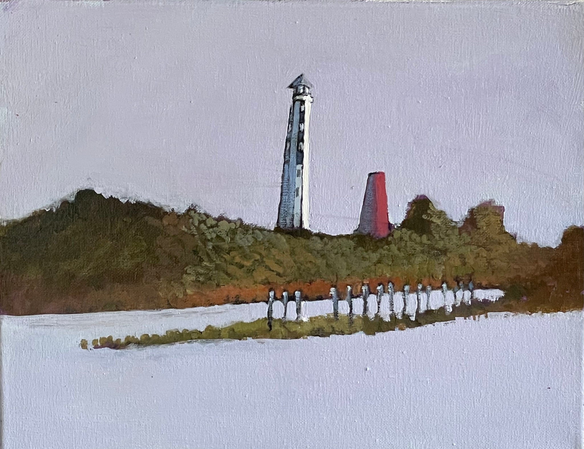 Cape Romain Lighthouse; 11X14"; acrylic