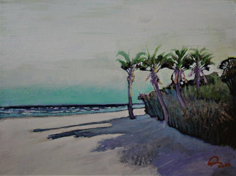Palmettos on beach North Morris Island  16 X 20 "